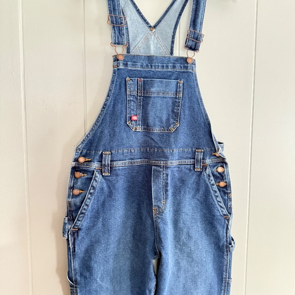 Dickies Womens S Denim Bib Overalls Boyfriend Fit Workwear Carpenter Y2K Utility - Picture 9 of 11